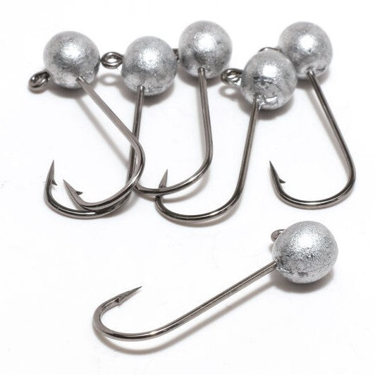 UNPAINTED ROUND LEAD JIGHEAD HOOK