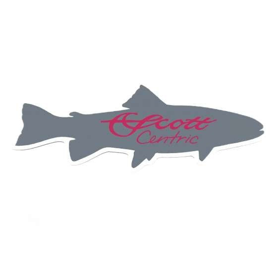 FISH CENTRIC STICKER-GREY