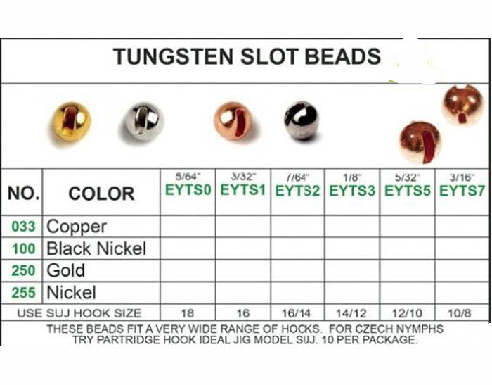 TUNGSTEN SLOT BEADS 10pk