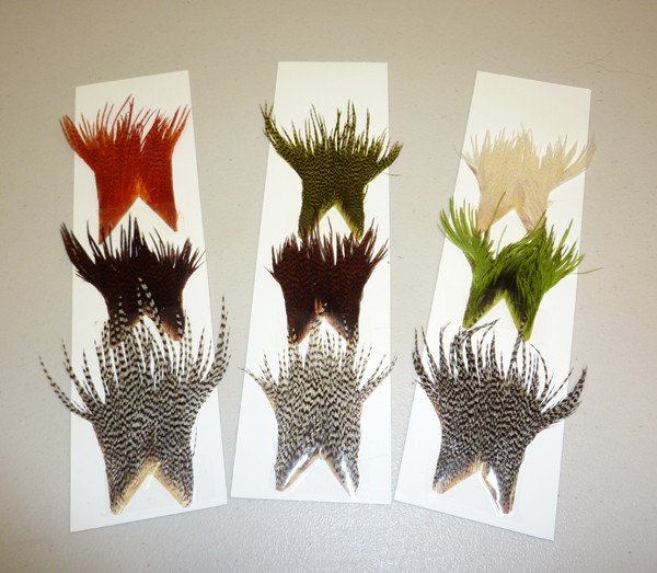 Colored dyed cape top section fly tying feathers CHOICE- grizzly/solid  hackle